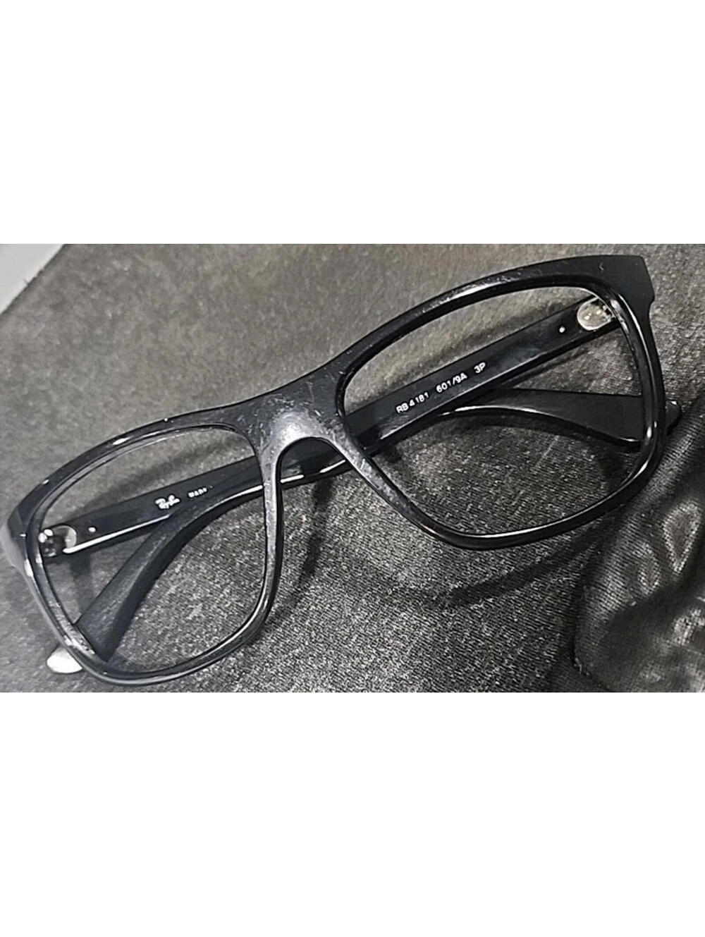 Ray Ban RB4181 601/9A Scratched Black Square Sunglasses Frame